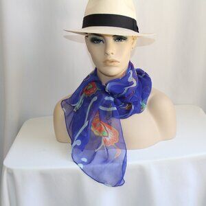 100% Silk Butterfly Wrap/Scarf. RARE Gorgeous Sheer Chiffon Silk Rectangular